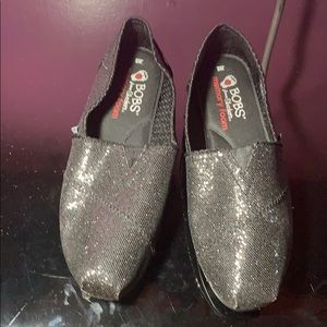 Black Sparkle Bobs by Skechers, size 8